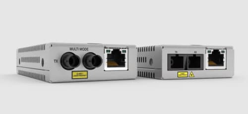 Allied Telesis AT MMC1000/SP - Fibre media converter - 1GbE - 100Base-TX, 1000Base-T, 1000Base-X - RJ-45 / SFP (mini-GBIC) - up to 10 km - 1310 nm - TAA Compliant - for P/N: AT-MMCTRAY6