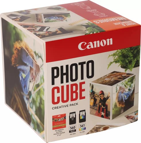 Canon Photo Cube Creative Pack - Glossy - 2-pack - black, colour (cyan, magenta, yellow) - original - ink cartridge / paper kit - for PIXMA TS5350, TS5350i, TS5351, TS5351i, TS5352, TS5353, TS7450, TS7450i, TS7451, TS7451i