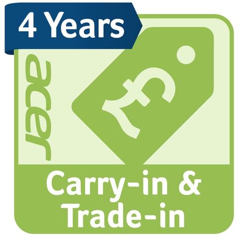Acer Care Plus Carry-in & Trade-In - Extended service agreement - parts and labour - 4 years - pick-up and return - must be activated within 365 days of the product purchase