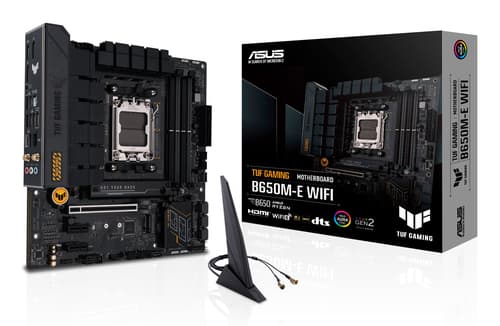 ASUS TUF GAMING B650M-E WIFI - Motherboard - micro ATX - Socket AM5 - AMD B650 Chipset - USB-C 3.2 Gen 2x2, USB 3.1 Gen 2, USB 3.2 Gen 2, USB-C 3.2 Gen 1 - 2.5 Gigabit LAN, Bluetooth, Wi-Fi 6 - onboard graphics (CPU required) - HD Audio (8-channel)