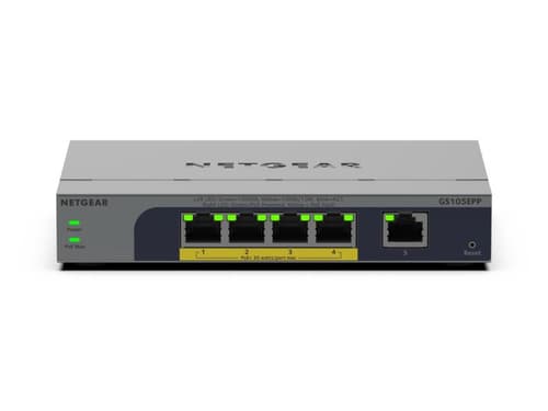 NETGEAR Easy Smart GS105EPP - Switch - high-power - L3 - smart - 1 x 10/100/1000 + 4 x 10/100/1000 (PoE+) - desktop, wall-mountable - PoE+ (120 W) — view 3