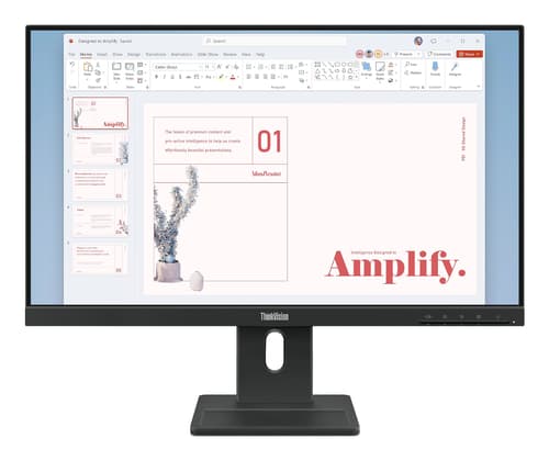 Lenovo ThinkVision E24-40 - LED monitor - 23.8" - 1920 x 1080 Full HD (1080p) @ 100 Hz - IPS - 250 cd/m� - 1300:1 - 4 ms - HDMI, VGA, DisplayPort - speakers - raven black
