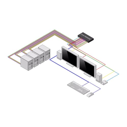 StarTech.com - KVM / audio / USB switch - 4 x KVM / audio / USB - 1 local user - desktop - TAA Compliant — view 4