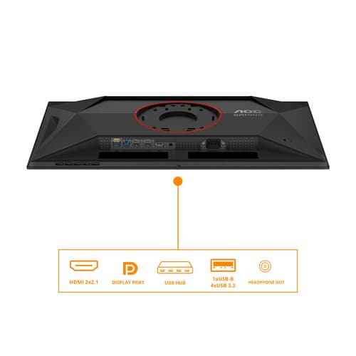 AOC Gaming Q27G4ZD - OLED monitor - gaming - 27" (26.5" viewable) - 2560 x 1440 QHD @ 240 Hz - 1000 cd/m� - 15000000:1 - DisplayHDR 400 True Black - 0.03 ms - 2xHDMI, DisplayPort - black, red — view 5