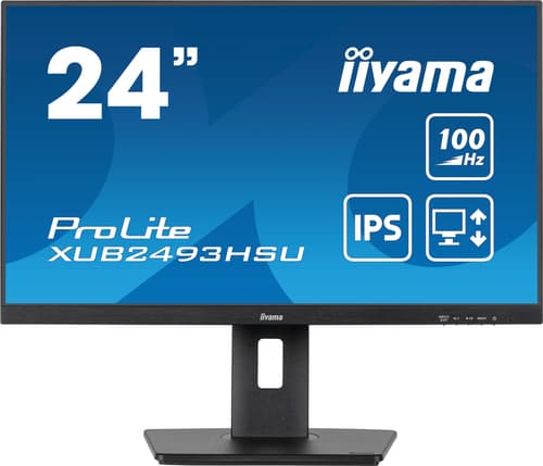 iiyama ProLite XUB2493HSU-B6 - LED monitor - 24" (23.8" viewable) - 1920 x 1080 Full HD (1080p) @ 100 Hz - IPS - 250 cd/m� - 1000:1 - 1 ms - HDMI, DisplayPort - speakers - matte black