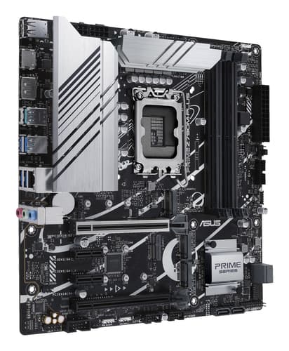 ASUS PRIME Z790M-PLUS - Motherboard - micro ATX - LGA1700 Socket - Z790 Chipset - USB-C 3.2 Gen 2x2, USB-C 3.2 Gen 1, USB 3.2 Gen 2, USB 3.2 Gen 1, USB4 - Gigabit LAN - onboard graphics (CPU required) - HD Audio (8-channel) — view 3