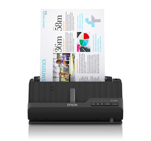 Epson ES-C320W - Sheetfed scanner - Duplex - A4/Legal - 600 dpi x 600 dpi - ADF (20 sheets) - up to 3500 scans per day - USB 2.0, Wi-Fi(n)