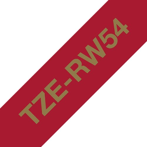 Brother TZe-RW54 - Satin - gold on wine red - Roll (2.4 cm x 4 m) 1 cassette(s) ribbon tape - for Brother PT-D600, P-Touch PT-3600, D600, D800, E550, P750, P900, P950, P-Touch EDGE PT-P750