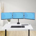 StarTech.com Triple Monitor Desk Mount For Up To Three 27in Screens, VESA 75x75/100x100, Tool-Less Arm Adjustments, C-Clamp/Grommet Mount, Spring-Assisted Arms