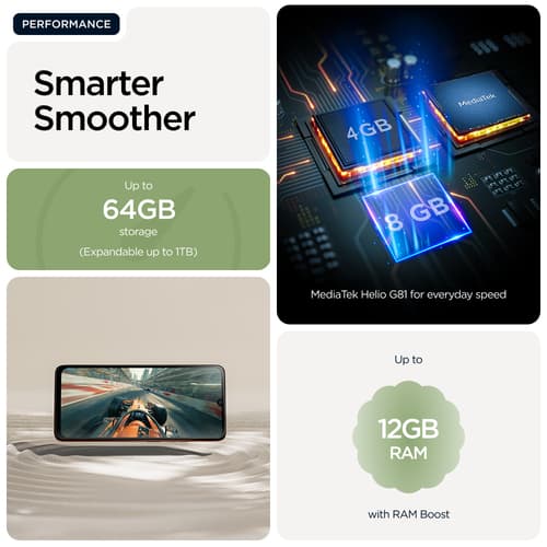 Motorola Moto G06 - 4G smartphone - dual-SIM - RAM 4 GB / Internal Memory 64 GB - microSD slot - LCD display - 6.88" - 1640 x 720 pixels (120 Hz) - rear camera 50 MP - front camera 8 MP - pantone tendril — view 14