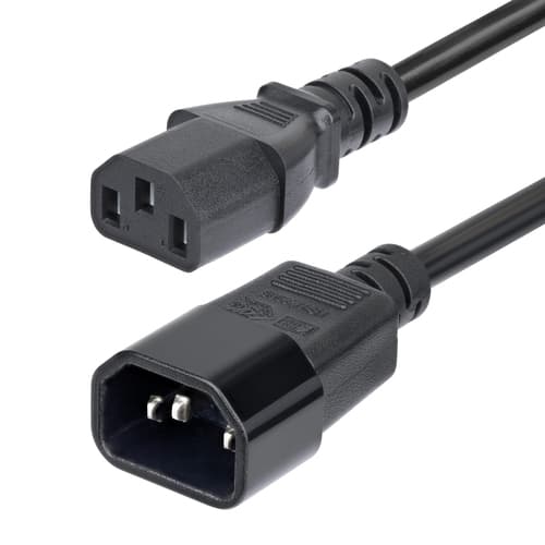 StarTech.com 4.5m Power Extension Cord, C14 to C13, 15A 250V, KEMA-KEUR - Power extension cable - IEC 60320 C14 to power IEC 60320 C13 - AC 250 V - 15 A - 4.6 m - molded - black
