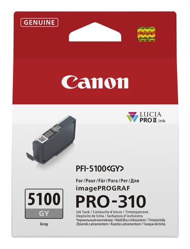 Canon PFI-5100 GY - 14.4 ml - grey - original - hanging box - ink tank - for imagePROGRAF PRO-310