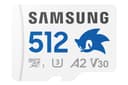 Samsung PRO Plus MB-MD512SA - Sonic the Hedgehog flash memory card (microSDXC to SD adapter included) - 512 GB - A2 / Video Class V30 / UHS-I U3 - microSDXC UHS-I - white thumbnail 1