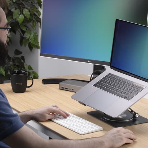 StarTech.com - Notebook stand - 360� rotating base - desktop - silver — view 7