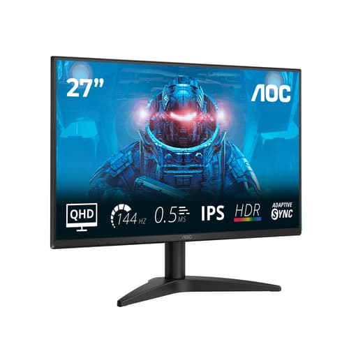 AOC Q27B36X - B36 Series - LCD monitor - 27" - 2560 x 1440 QHD @ 144 Hz - IPS - 300 cd/m� - 1500:1 - HDR10 - 0.5 ms - HDMI, DisplayPort - black — view 3
