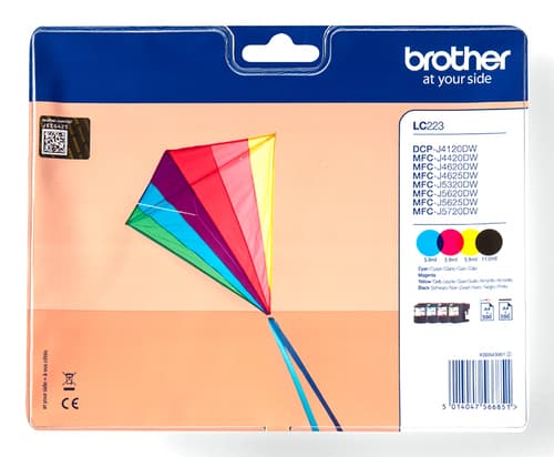 Brother LC223 - 4-pack - black, yellow, cyan, magenta - original - ink cartridge - for Brother DCP-J4120, J562, MFC-J4420, J4620, J4625, J480, J5320, J5625, J5720, J680, J880