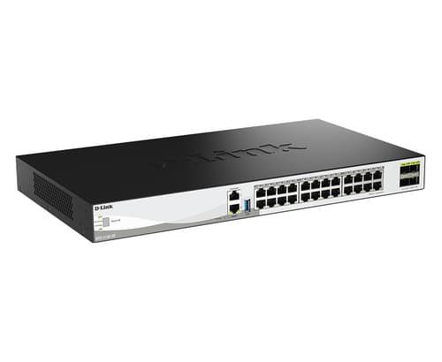 D-Link DXS 3130-28 - Switch - L3 - Managed - 24 x 100/1000/2.5G/5G/10GBase-T + 4 x 10 Gigabit / 25 Gigabit SFP28 - rack-mountable — view 3