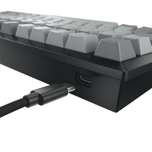 CHERRY KW 300 MX - Keyboard - 75% - compact - backlit - wireless - Bluetooth 5.2, USB-C - QWERTY - US - key switch: CHERRY MX2A Silent Red - black — view 6