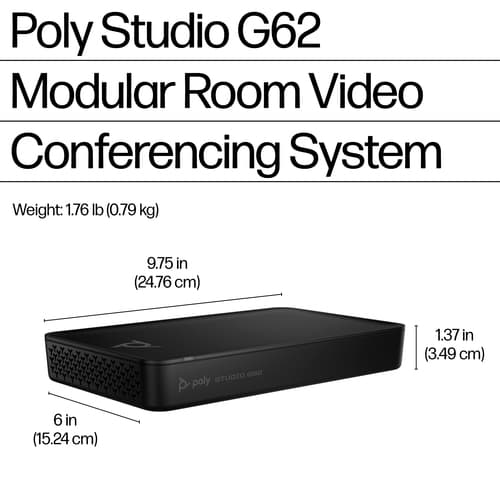 Poly Studio G62 - Video conferencing system - Certified for Microsoft Teams, Certified for Poly Video - black - with Mounting Plate Kit — view 6