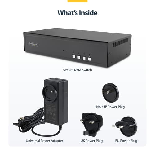StarTech.com - KVM switch - secure - 4 x KVM port(s) - 1 local user - desktop - TAA Compliant — view 10