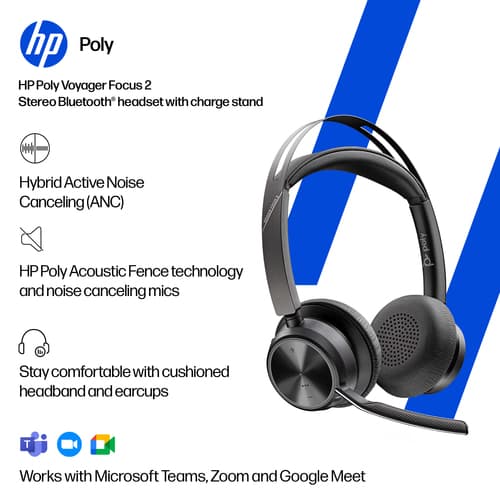 Poly Voyager Focus 2 - Customer Special 1 - headset - on-ear - Bluetooth - wireless - active noise cancelling - USB-C via Bluetooth adapter - black — view 7