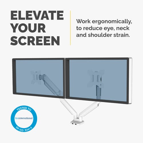 PLATINUM SERIES DUAL MONITOR ARM WHI — view 3
