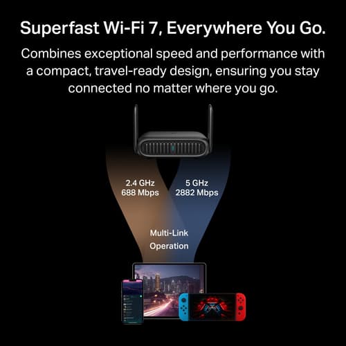 TP-Link TL-WR3602BE V1 - wireless router - Wi-Fi 7 - desktop — view 7