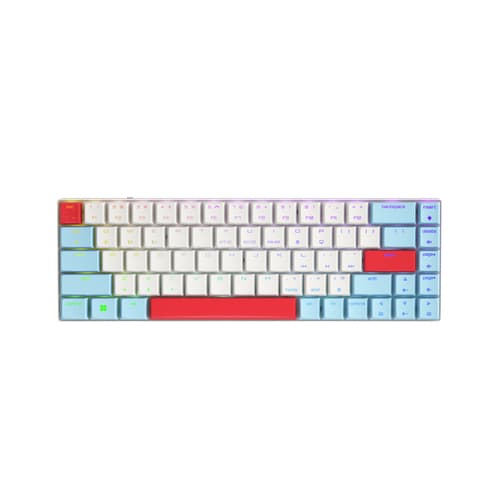 CHERRY MX MX-LP 2.1 - Keyboard - compact - backlit - wireless - 2.4 GHz, Bluetooth 5.2, USB - QWERTY - US - key switch: CHERRY MX Low Profile RGB Speed - white — view 1