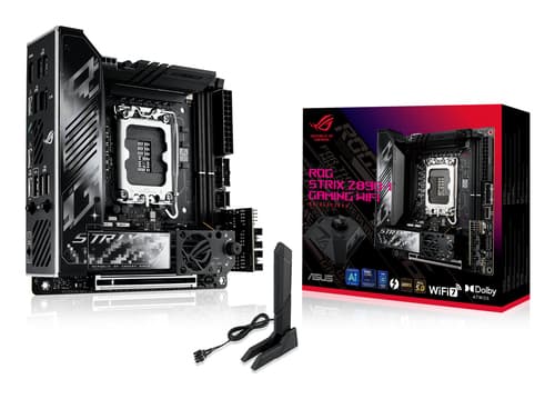 ASUS ROG STRIX Z890-I GAMING WIFI - Motherboard - mini ITX - LGA1851 Socket - Z890 Chipset - USB4, USB-C 3.2 Gen 2x2, USB 3.2 Gen 1, USB 3.2 Gen 2 - Wi-Fi 7, Bluetooth, 2.5 Gigabit LAN - onboard graphics (CPU required) - HD Audio (8-channel)