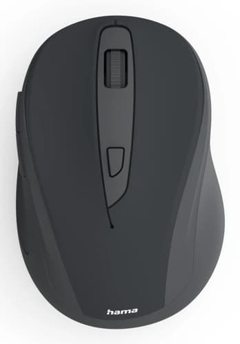 Hama WM-400 Wireless Mouse, Ergonomic, Optical, 6-Button, No Noise, Black