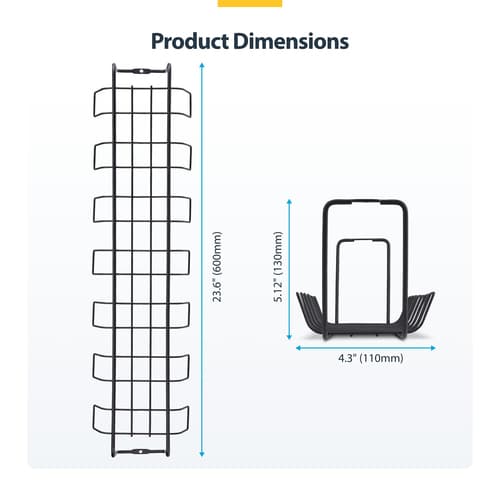 Under Desk Cable Management Tray Black — view 8