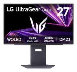 LG UltraGear 27GX790A-B - OLED monitor - gaming - 27" (26.5" viewable) - 2560 x 1440 QHD @ 480 Hz - 1300 cd/m� - 1500000:1 - DisplayHDR 400 True Black - 0.03 ms - 2xHDMI, DisplayPort