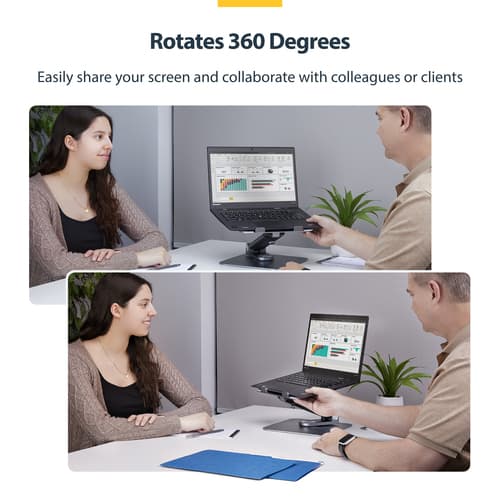 StarTech.com - Notebook stand - 360� swivel, telescopic height adjustment - desktop - silver — view 10