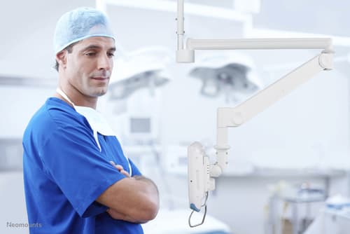 Neomounts FPMA-HAC100 - Bracket - full-motion - for LCD display - medical - white - screen size: 10"-24" - ceiling mountable — view 5