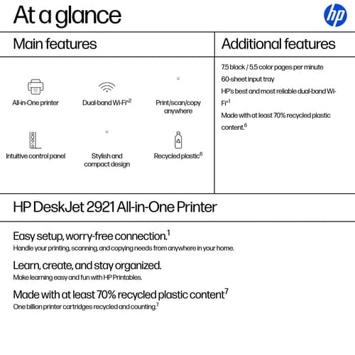 HP Deskjet 2921 All-in-One - Multifunction printer - colour - ink-jet - 216 x 297 mm (original) - A4/Legal (media) - up to 6 ppm (copying) - up to 7.5 ppm (printing) - 60 sheets - USB 2.0, Wi-Fi(n) - black cement with evening fog accents — view 4