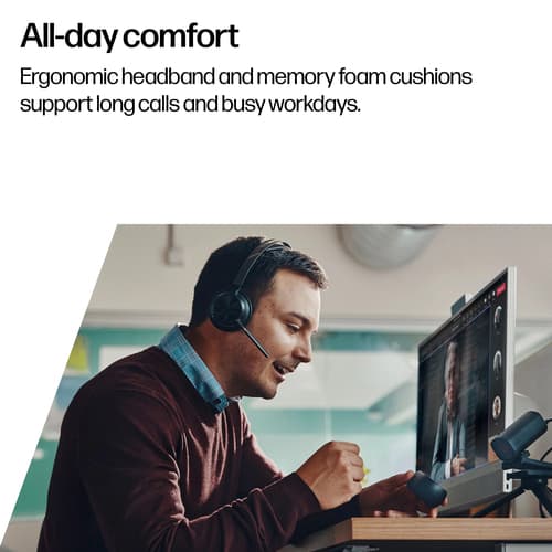Poly Voyager Focus 2 - Headset - on-ear - Bluetooth - wireless - active noise cancelling - USB-C via Bluetooth adapter - black - Zoom Certified, Certified for Microsoft Teams — view 7
