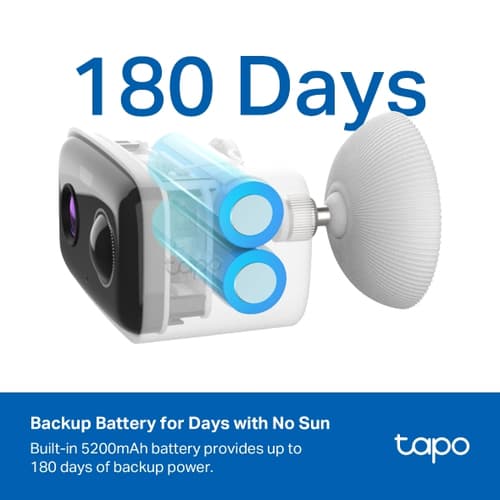 Tapo TC80 KIT V1 - Solar-Powered Security Camera Kit - network surveillance camera - outdoor - weatherproof - colour (Day&Night) - 2 MP - 1920 x 1080 - 1080p - fixed focal - audio - wireless - Wi-Fi - H.264 - with Solar Panel — view 5