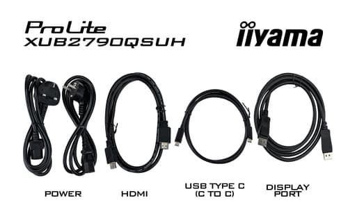 iiyama ProLite XUB2790QSUH-B2 - LED monitor - 27" - 2560 x 1440 QHD @ 100 Hz - IPS - 250 cd/m� - 1300:1 - 0.4 ms - HDMI, DisplayPort, USB-C - speakers - black, matte — view 17