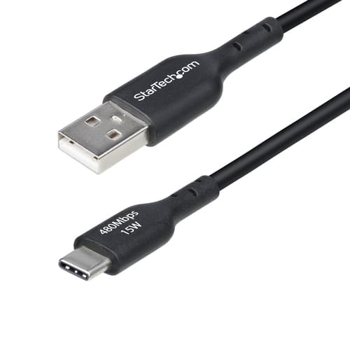 StarTech.com 3ft (1m) USB-A to USB-C Charging Cable, Charger Cord, M/M - USB cable - USB (M) to 24 pin USB-C (M) - USB 2.0 - 3 A - 1 m - charge and sync, halogen-free, passive, USB Fast Charge (15W) - black