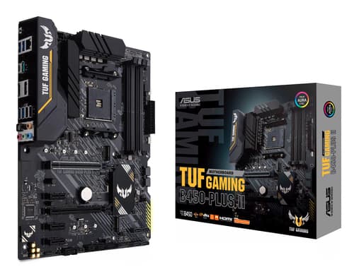 ASUS TUF GAMING B450-PLUS II - Motherboard - ATX - Socket AM4 - AMD B450 Chipset - USB 3.2 Gen 1, USB 3.2 Gen 2, USB-C Gen2 - Gigabit LAN - onboard graphics (CPU required) - HD Audio (8-channel)