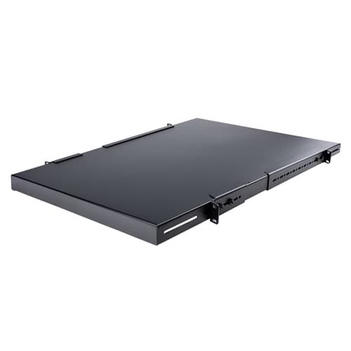 StarTech.com 1U Adjustable Server Rack Mount Shelf - 175lbs - 19.5 to 38in Deep Universal Tray for 19" AV, Data & Network Equipment Rack (ADJSHELFHD) - Rack shelf - black - 1U - 19" - for P/N: RK1233BKM, RK2433BKM, RK2537BKM, RK3236BKF, RK4236BKB, RK4242BK24, RK4242BK30