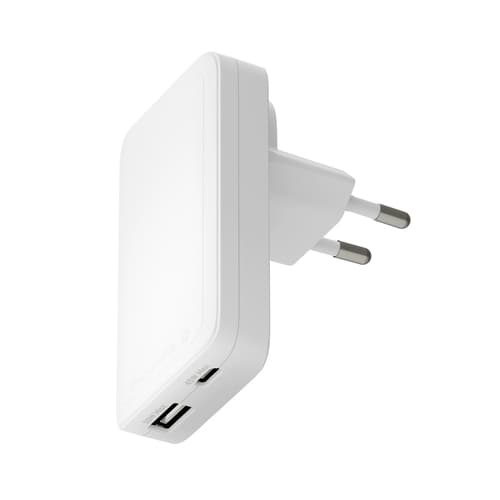dbramante1928 re-charge Pro - Power adapter - slim - 45 Watt - 2 output connectors (24 pin USB-C, USB) - white