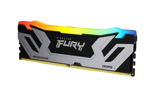 Kingston FURY Renegade RGB - DDR5 - module - 24 GB - DIMM 288-pin - 4200 MHz / PC5-67200 - CL40 - 1.45 V - unbuffered - on-die ECC - black & silver