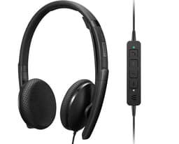 Lenovo - Headset - on-ear - wired - USB-C - black - Zoom Certified