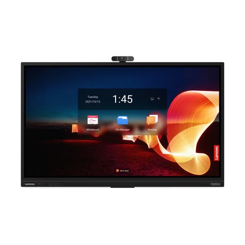 Lenovo ThinkVision T75 - 75" Diagonal Class LED-backlit LCD display - interactive - with touchscreen (multi touch) / 8-microphone array / detachable 4K camera - Android - 4K UHD (2160p) 3840 x 2160 - HDR - Direct LED - raven black