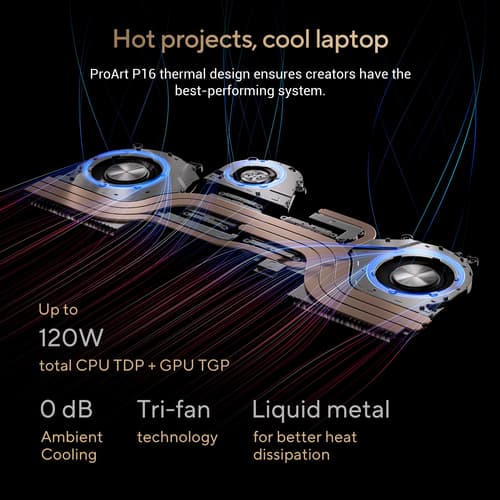 ASUS ProArt P16 OLED H7606WI-ME025W - AMD Ryzen AI 9 - HX 370 / up to 5.1 GHz - Win 11 Home - GeForce RTX 4070 - 32 GB RAM - 1 TB SSD NVMe - 16" OLED touchscreen 3840 x 2400 (4K) - Wi-Fi 7, Bluetooth - nano black — view 15
