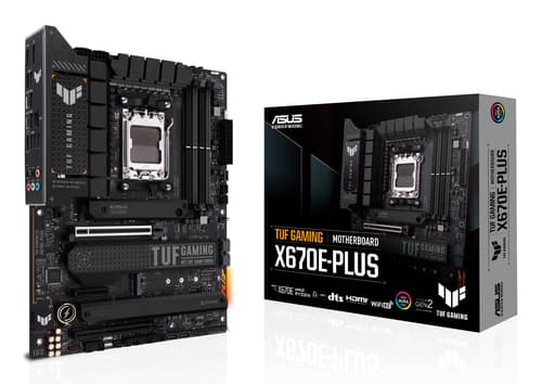 ASUS TUF GAMING X670E-PLUS - Motherboard - ATX - Socket AM5 - AMD X670E Chipset - USB-C 3.2 Gen2, USB-C Gen 2x2, USB 3.2 Gen 1, USB 3.2 Gen 2 - 2.5 Gigabit LAN - onboard graphics (CPU required) - HD Audio (8-channel)