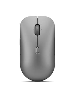 Lenovo Pro Plus 6050 - Mouse - multi-mode - optical - 6 buttons - wireless - Bluetooth 5.3, 2.4 GHz - USB wireless receiver - luna grey - brown box