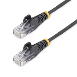 StarTech.com - Patch cable - RJ-45 (M) to RJ-45 (M) - 3.6 mm - UTP - CAT 5/5e/6 - IEEE 802.3bt - halogen-free, snagless, straight - black