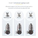 StarTech.com 25-Pack Universal Laptop Lock 6.6ft, Keyed Alike Locking Cable, Security Cable, Compatible w/Noble Wedge/Nano/K-Slot, Anti-Theft Cut-Resistant Cable - TAA - Security cable lock - silver, black - 2 m - TAA Compliant (pack of 25) thumbnail 21